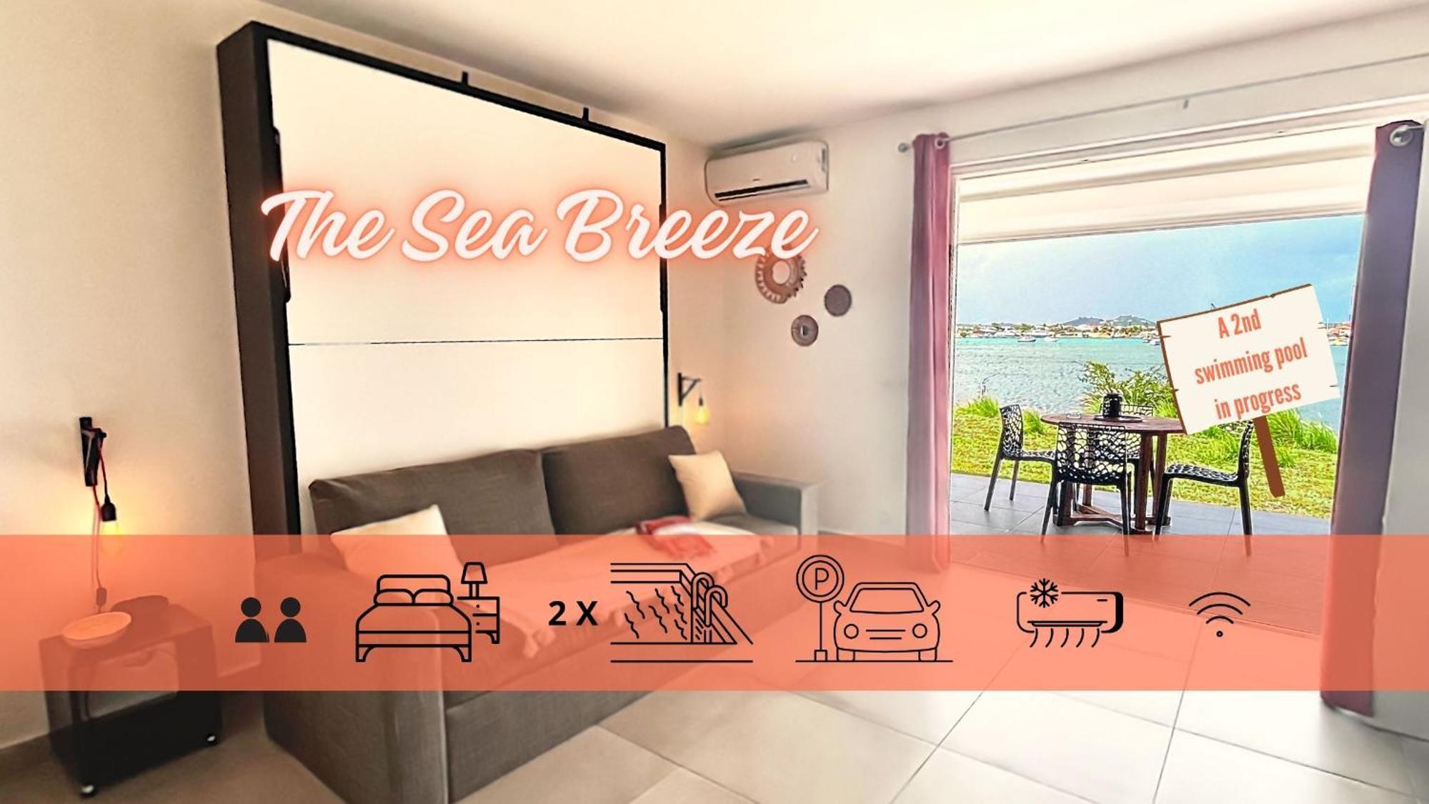 Le Sea-Breeze - Beau Studio Piscine Vue Lagon Marigot  Eksteriør bilde